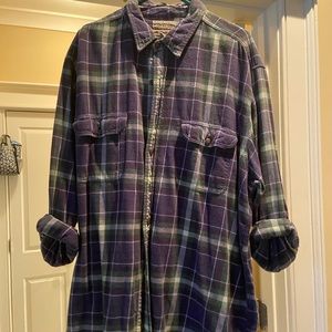 multicolor long sleeve button- down flannel